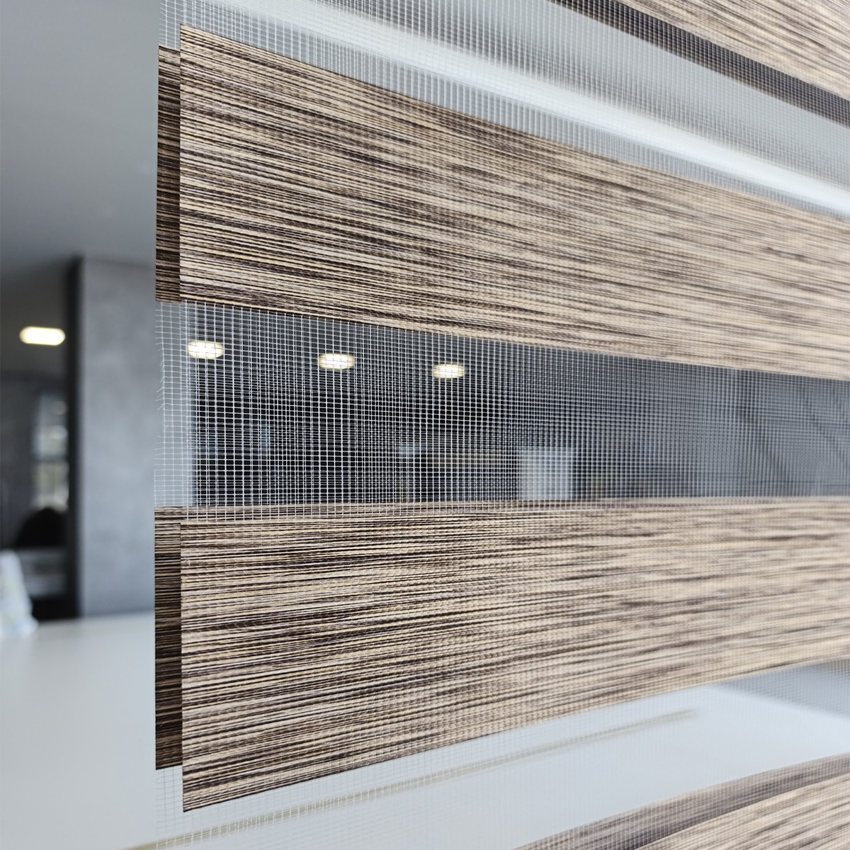 Διπλό ρόλερ Zebra 87-V5 Καφέ Απομίμηση Ξύλου ΖΑ37